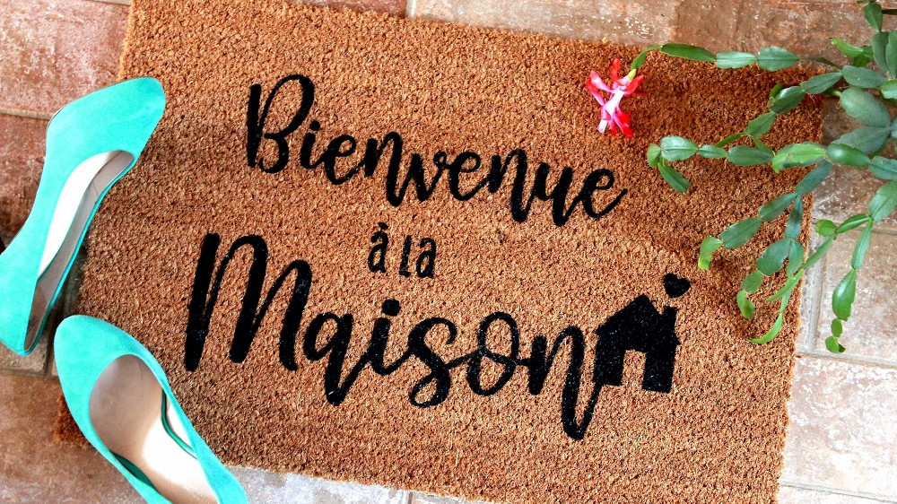 Paillasson Bienvenue a la maison design exterieur
