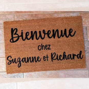 Paillasson personnalisé avec prénoms Suzanne et Richard