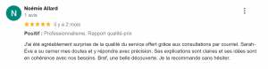 Consultation par courriel - Avis Google Madame Allard