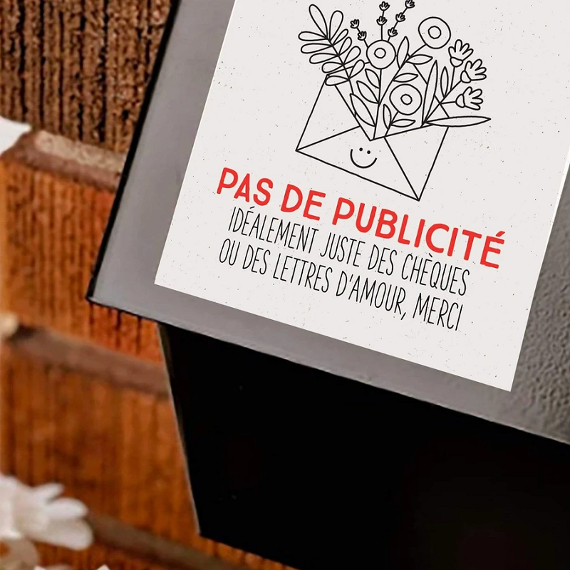 Autocollant Pas de publicité (livraison GRATUITE)