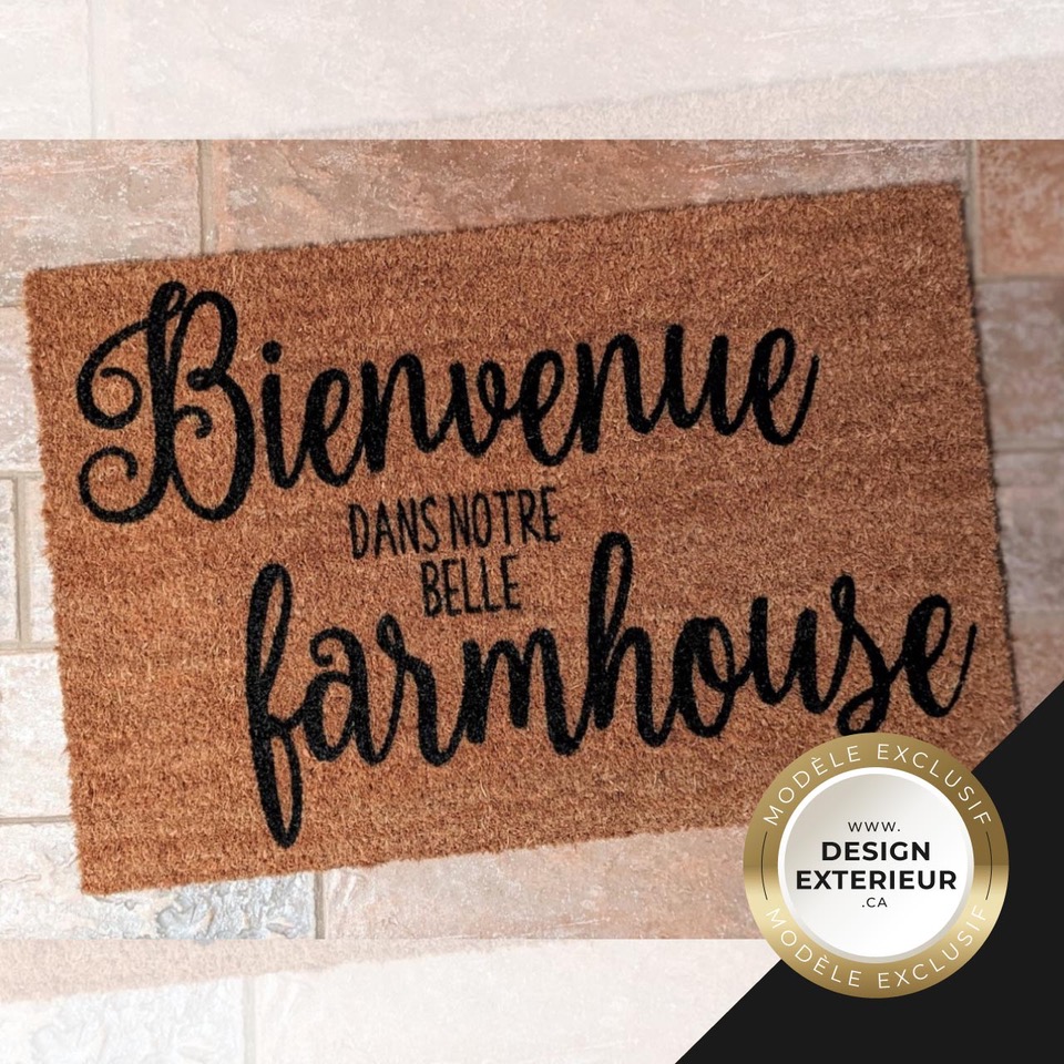 Paillasson Farmhouse Bienvenue dans notre belle Farmhouse Design extérieur badge Exclusif