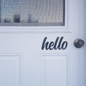 Autocollant Hello Design exterieur sur porte