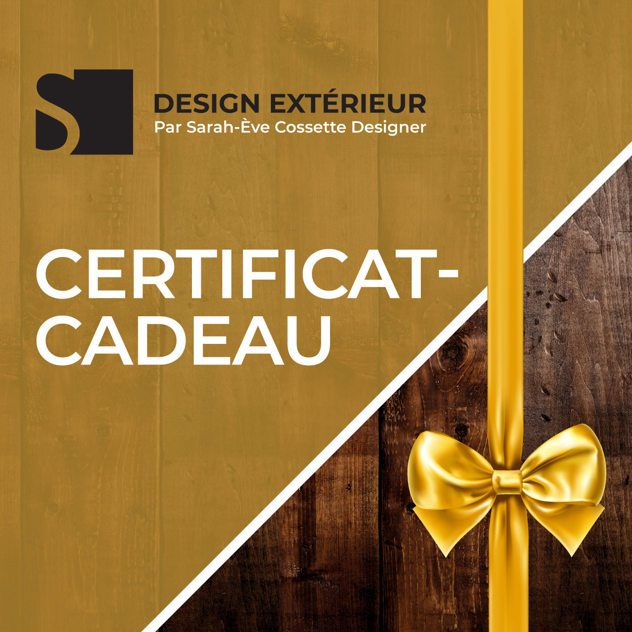 Certificat cadeau virtuel Designer exterieur