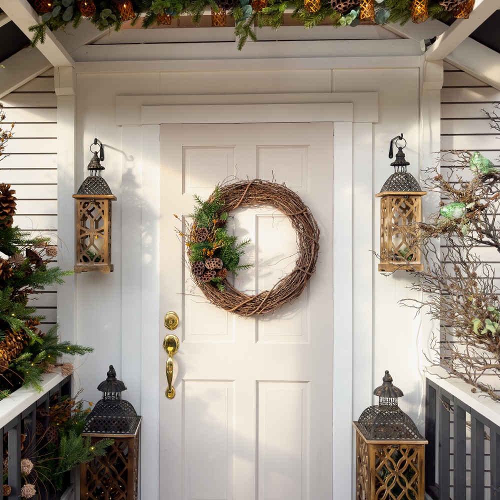 Bienvenue Accroche-Porte Décoration de Porte Couronne de Porte