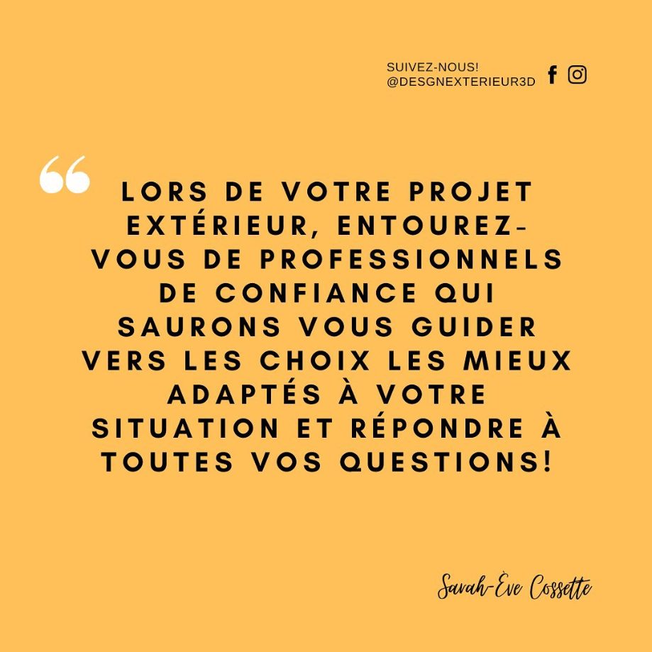 Projet de design extérieur réponse a vos questions