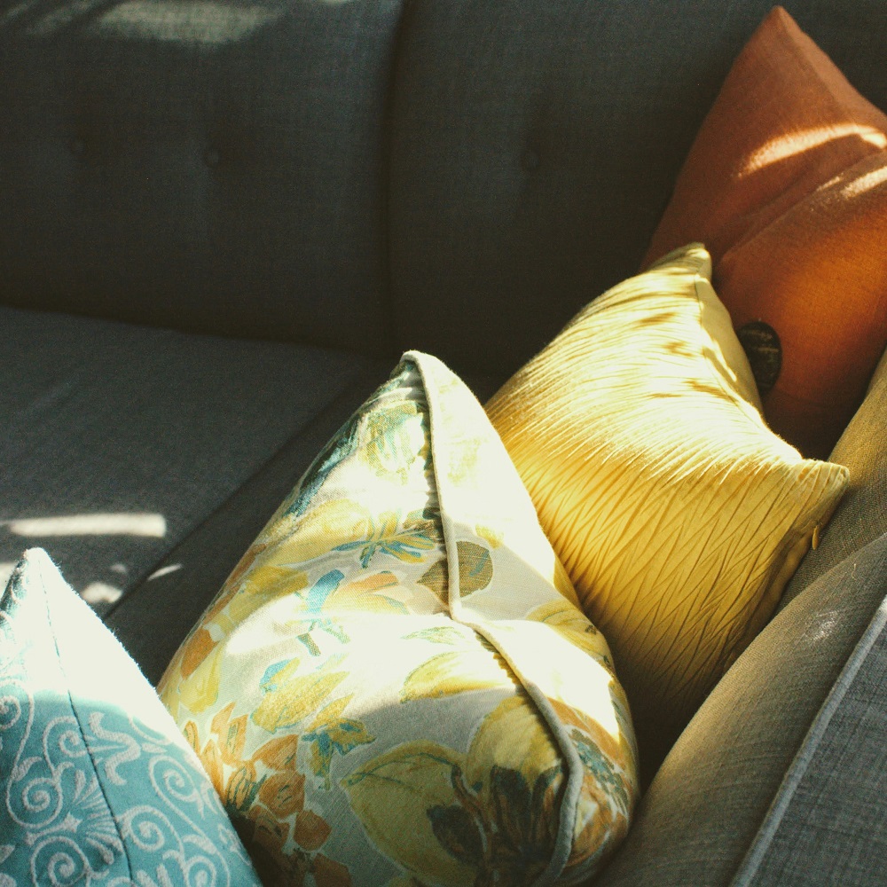 Rangement décorations extérieures coussins